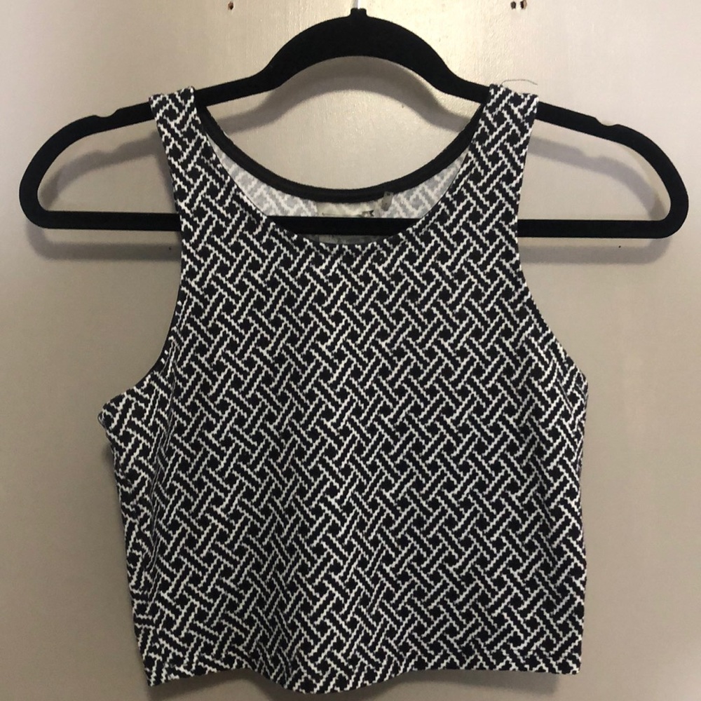 Black and White Crop Top